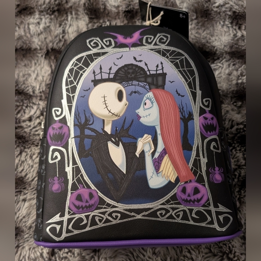Loungefly The Nightmare Before Christmas Jack & Sally Pumpkin Frame Backpack